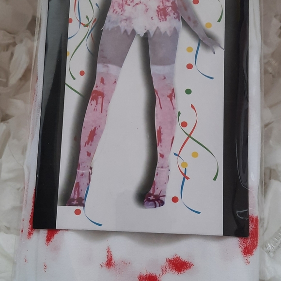 Horror Blood Stain Print White Thigh High Stockings NWOT OSFM - Picture 11 of 16
